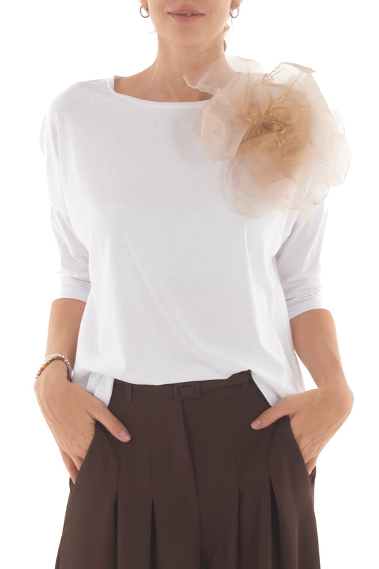 T-shirt con spilla Souvenir - Bianco