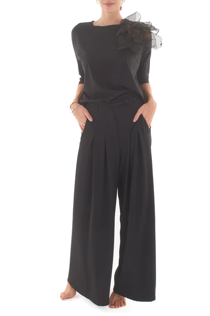 T-shirt con spilla Souvenir - Nero