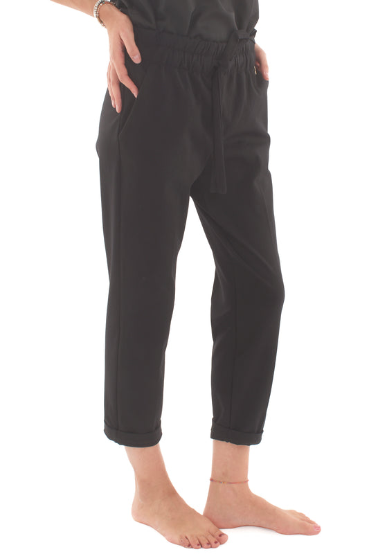 Pantalone con risvolto Souvenir - Nero