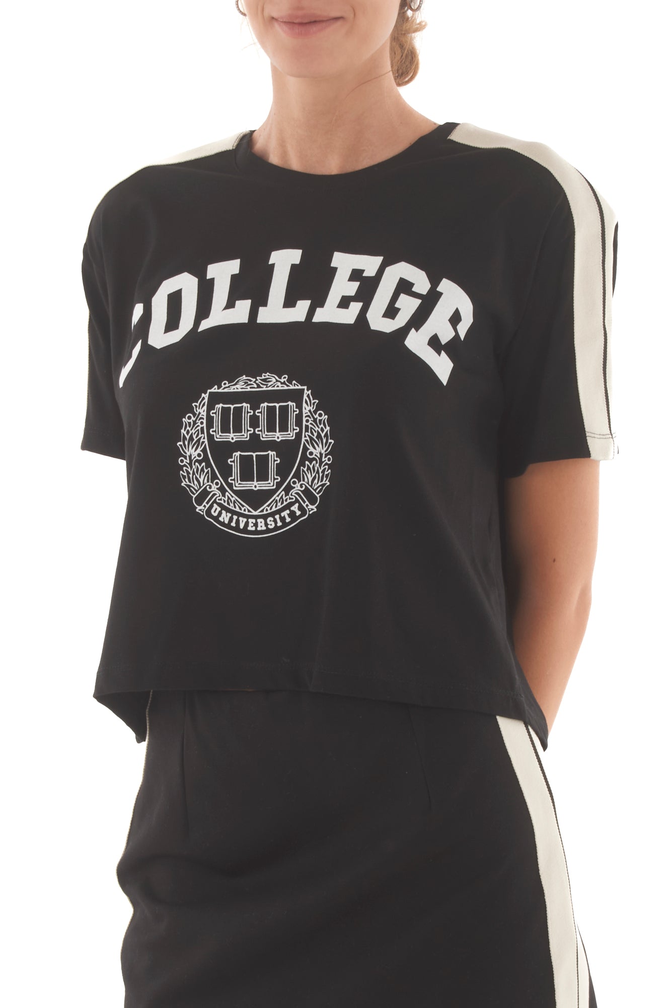 T-shirt college Susy mix - Nero