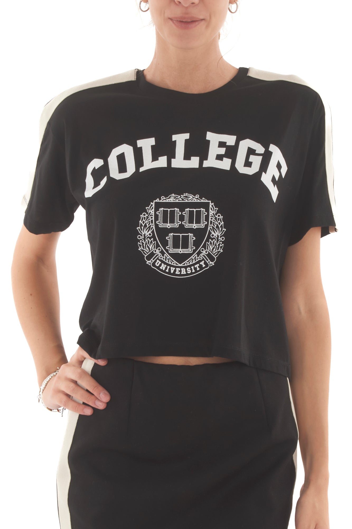 T-shirt college Susy mix - Nero