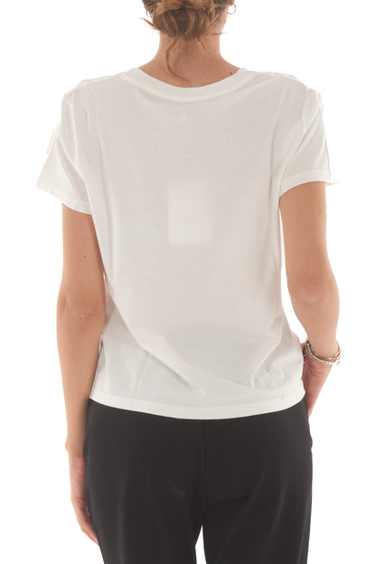 T- shirt con cane ed occhiali Susy mix - bianco