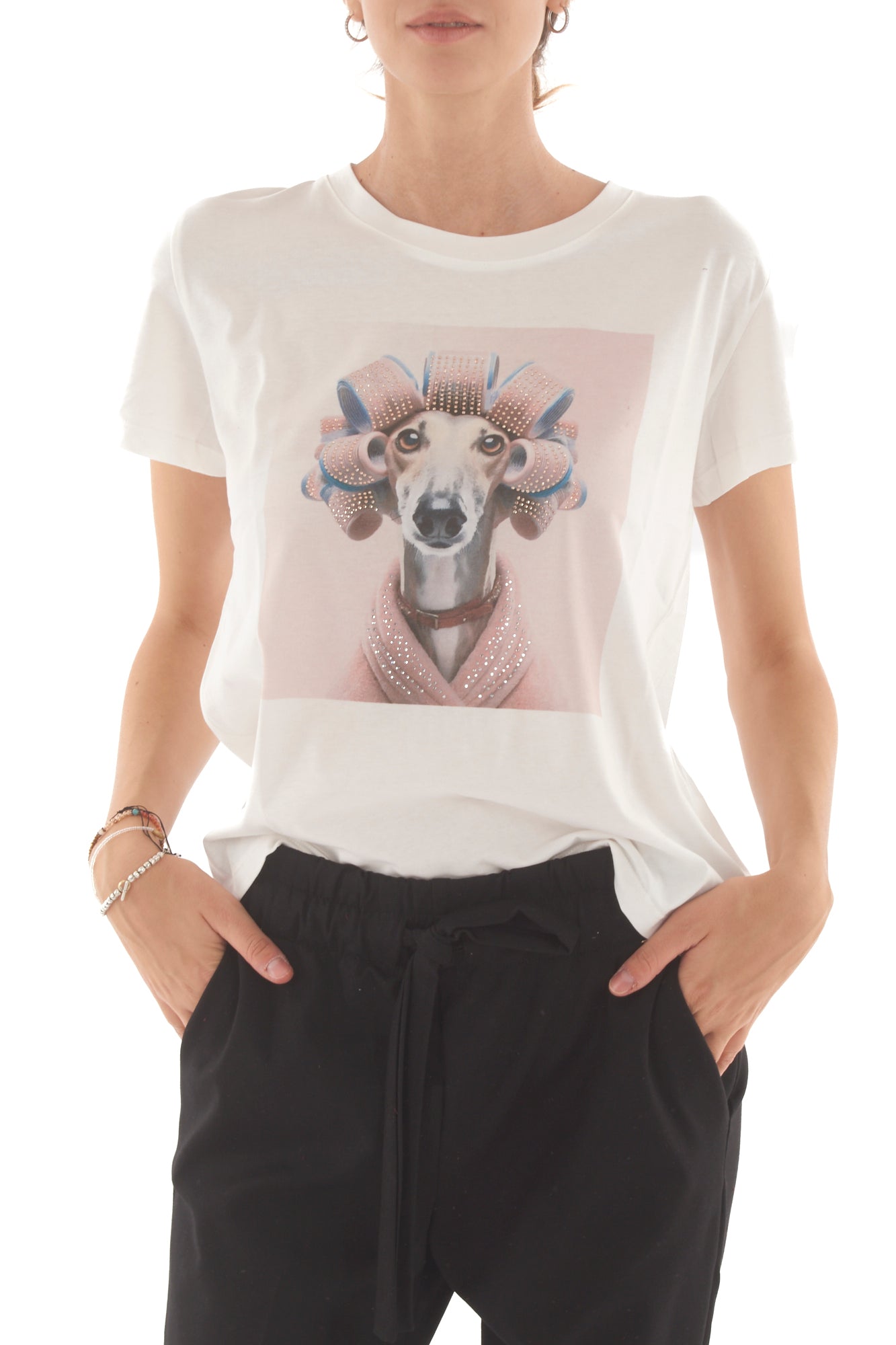 SUSY MIX T- shirt con cane Susy mix - Bianco Bianco