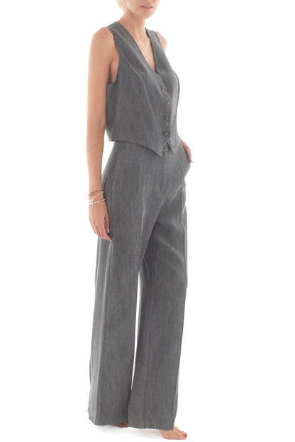 Completo gilet + pantalone Susy mix - Grigio