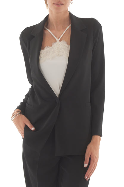 Giacca un bottone Susy mix - Nero