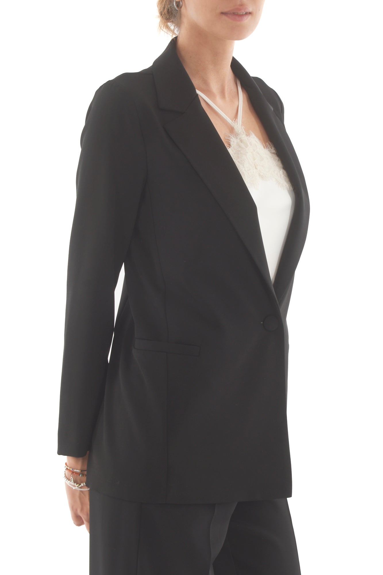 Giacca un bottone Susy mix - Nero