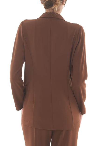 Giacca un bottone Susy mix - Tabacco