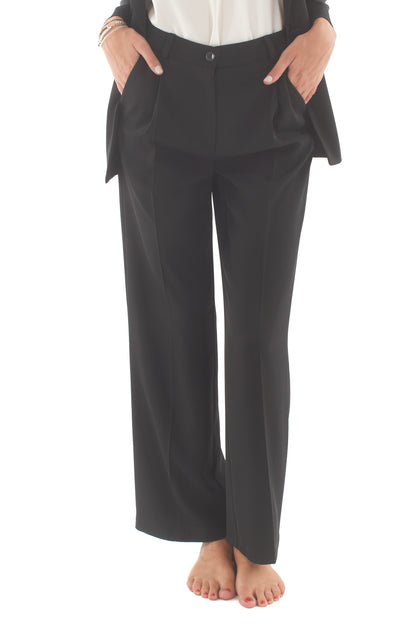 Pantalone a palazzo Susy mix - Nero