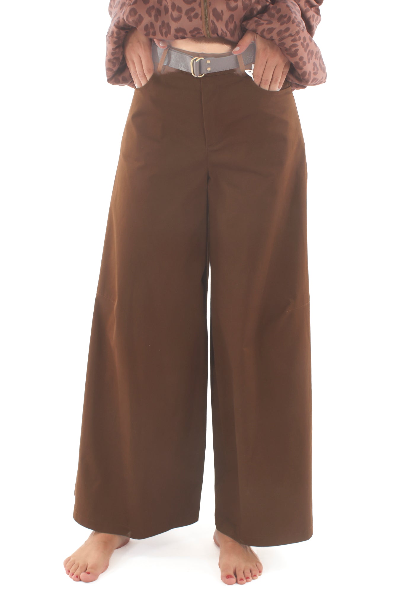 SUSY MIX Pantalone con gamba larga Susy mix - Tabacco Tabacco