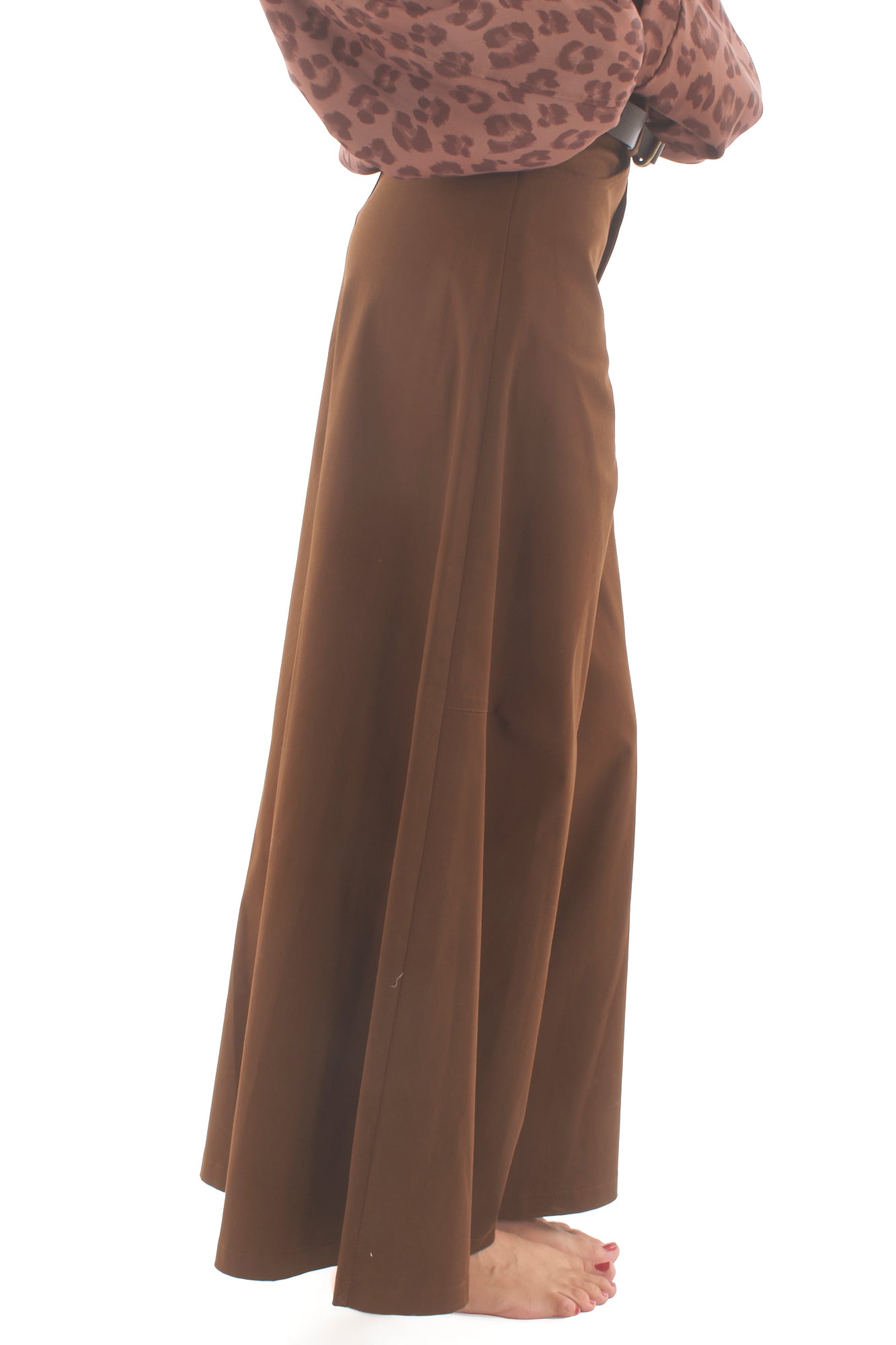 Pantalone con gamba larga Susy mix - Tabacco