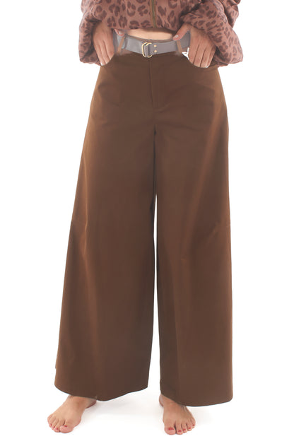 Pantalone con gamba larga Susy mix - Tabacco
