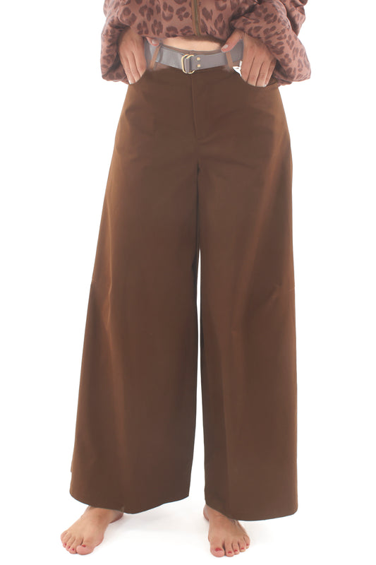 Pantalone con gamba larga Susy mix - Tabacco