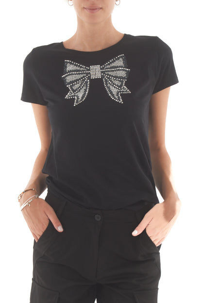 SUSY MIX T-shirt con farfalla Susy mix - Nero Nero