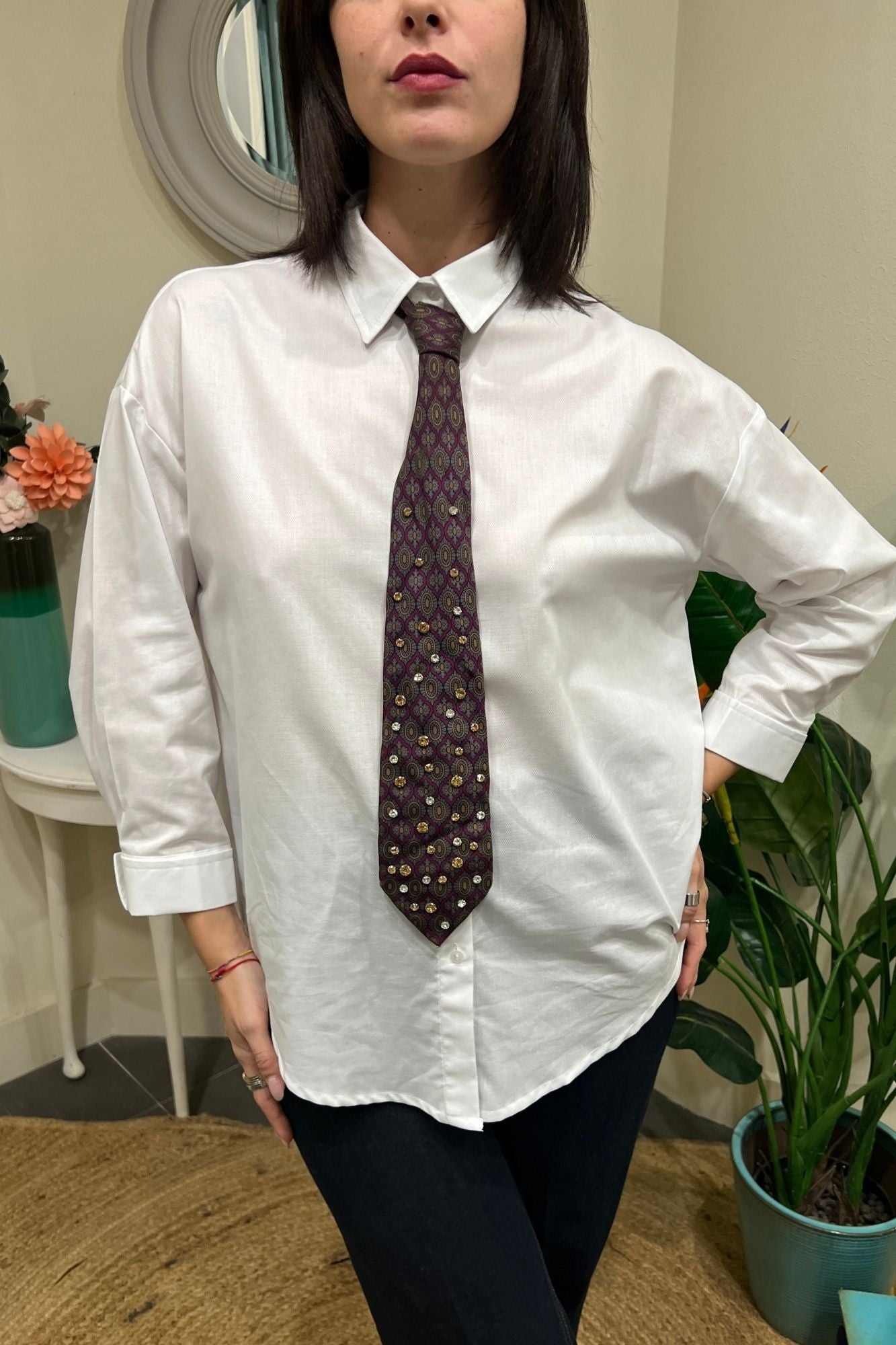 DIXIE Pantalone con tasconi Susy mix Bianco