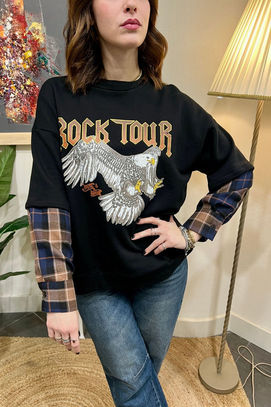 DIXIE Felpa aquila Dixie Nero