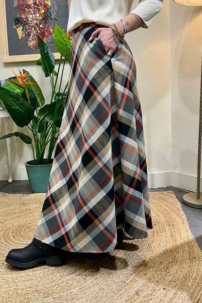 DIXIE Gonna lunga a quadri Dixie Camel