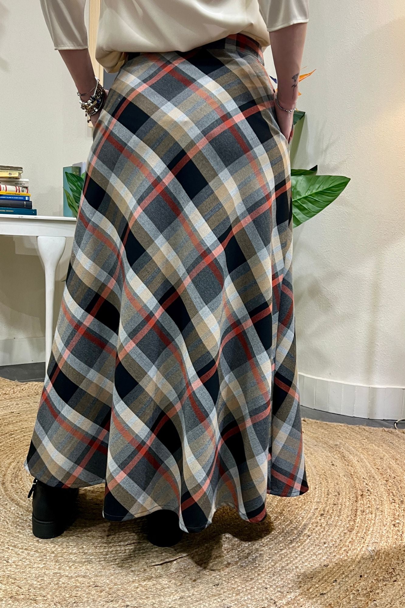 DIXIE Gonna lunga a quadri Dixie Camel