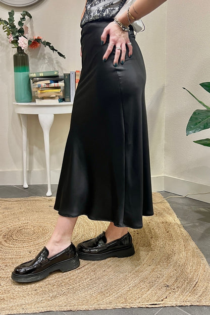 DIXIE Gonna in satin Dixie Nero