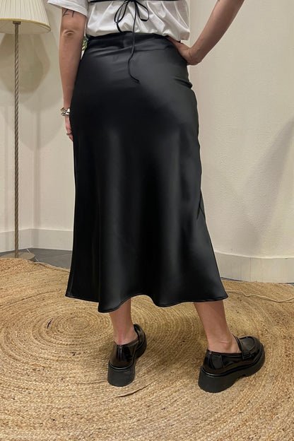DIXIE Gonna in satin Dixie Nero