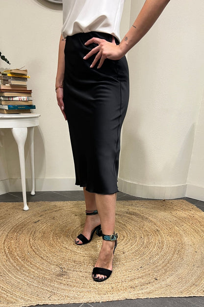 DIXIE Gonna in satin Dixie Nero