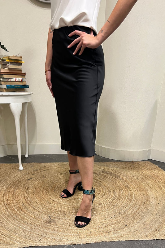 DIXIE Gonna in satin Dixie Nero