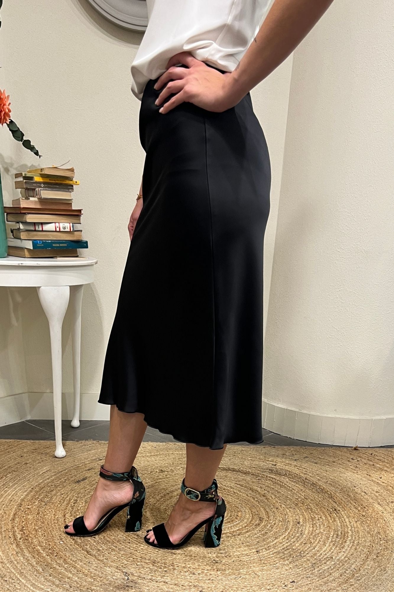 DIXIE Gonna in satin Dixie Nero