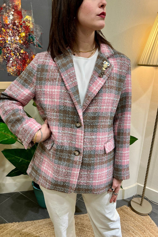 DIXIE Giacca principe di galles Dixie Rosa