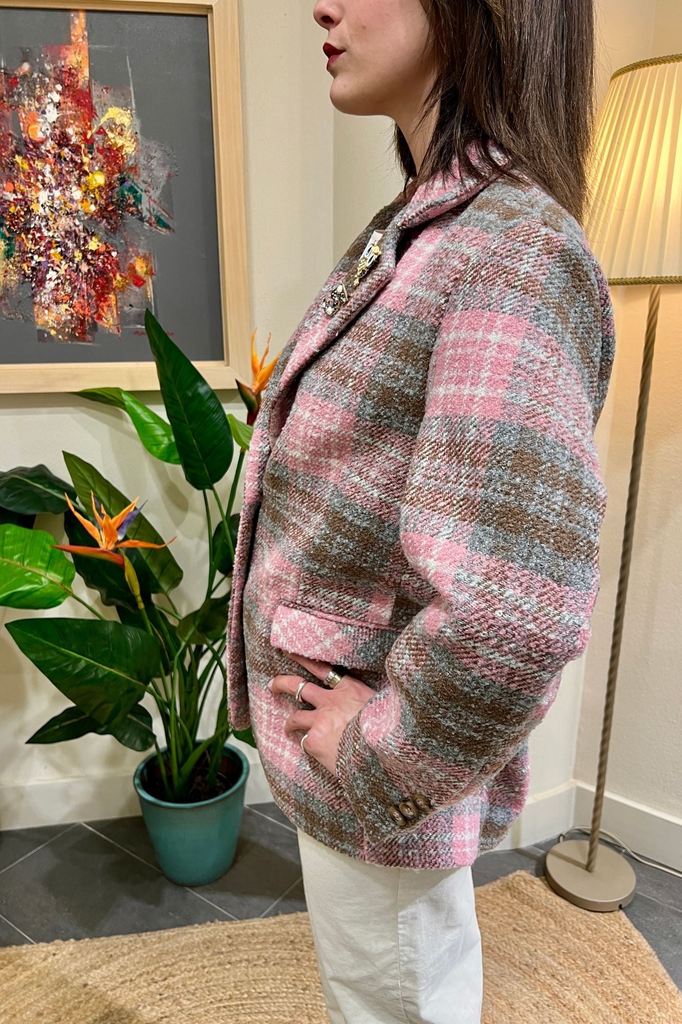 DIXIE Giacca principe di galles Dixie Rosa