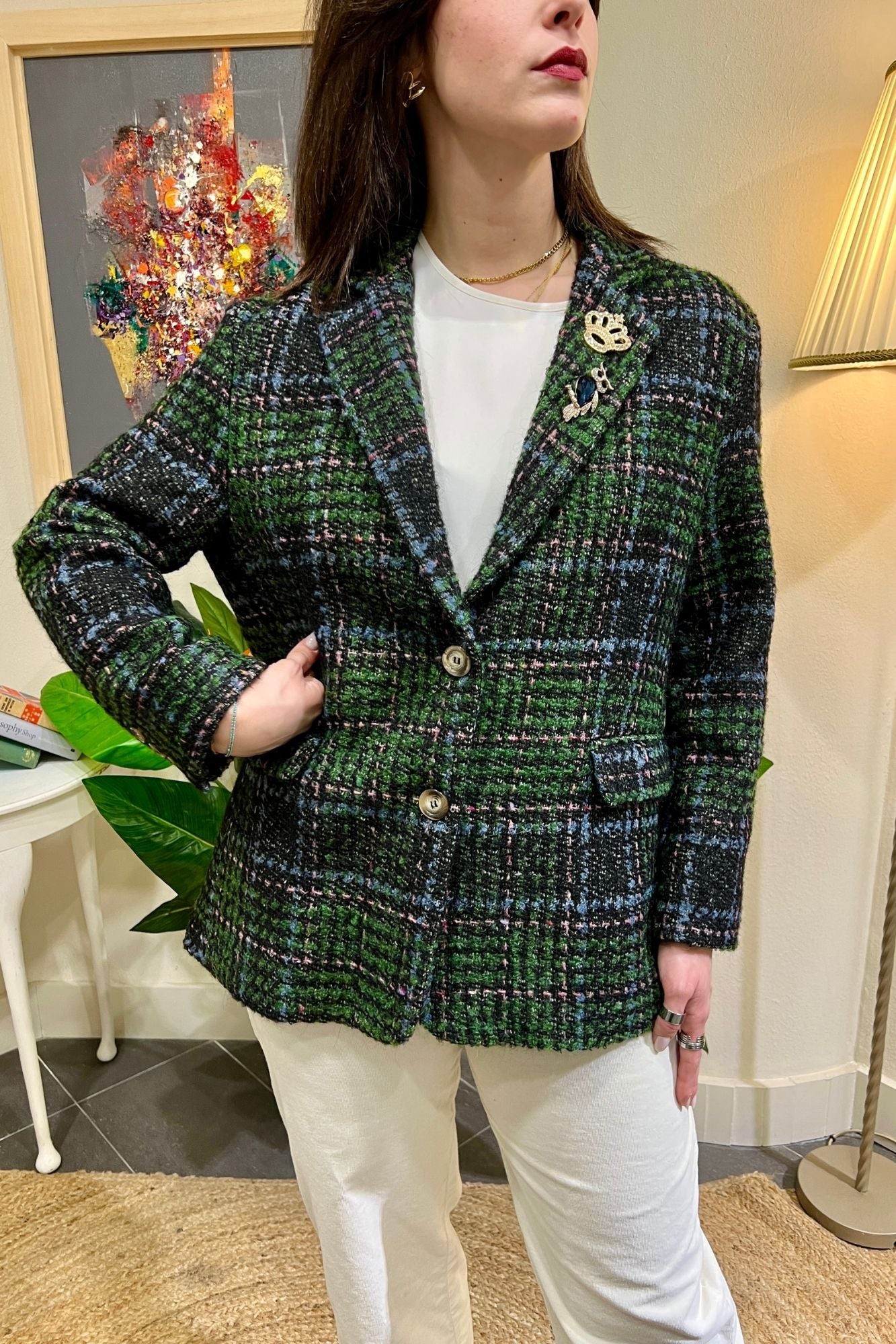 DIXIE Giacca quadri Dixie Verde