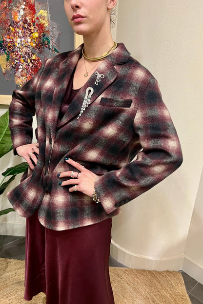 DIXIE Giacca a quadri Dixie Bordeau