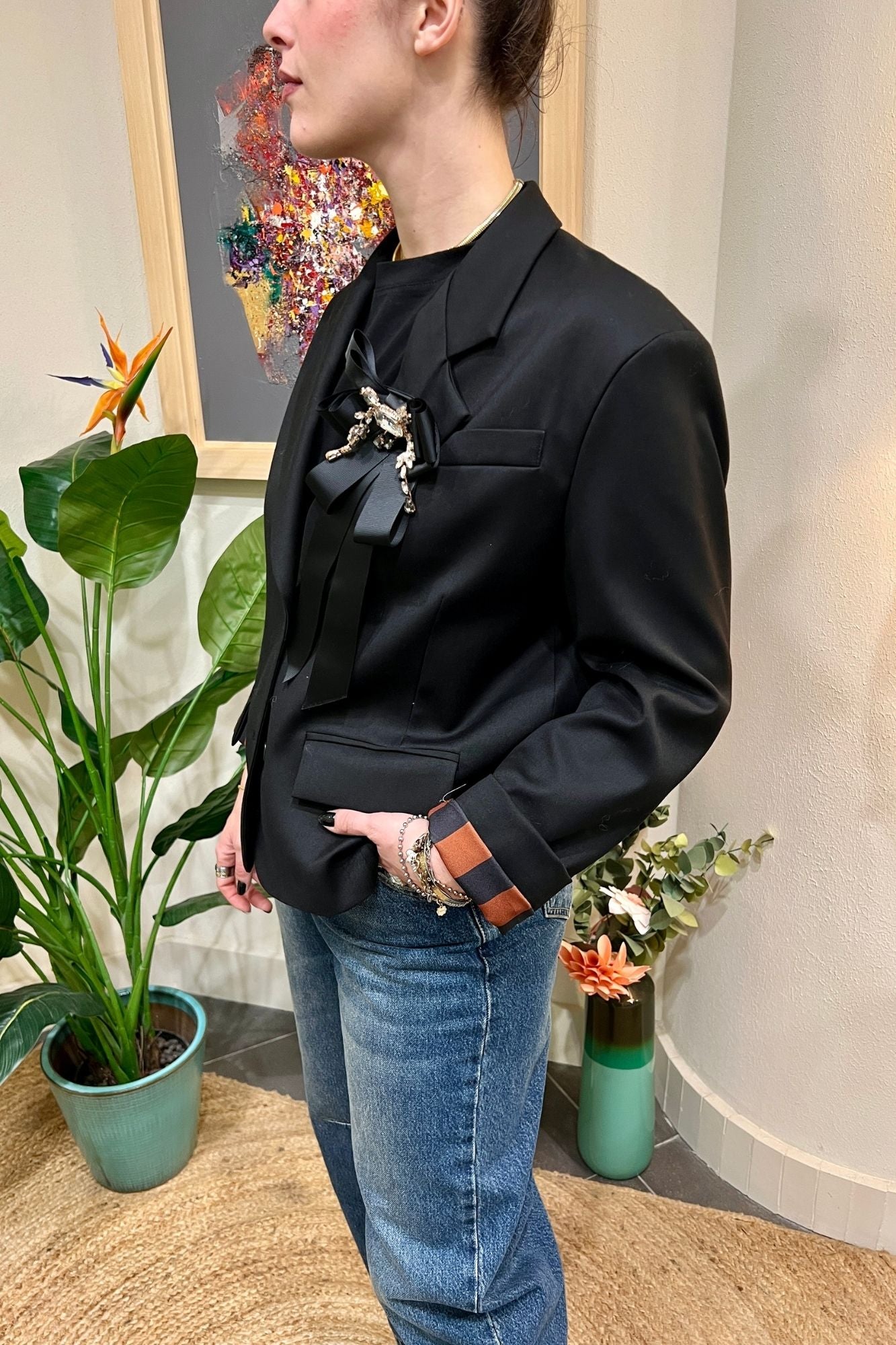 DIXIE Giacca con fodera a righe Dixie Nero