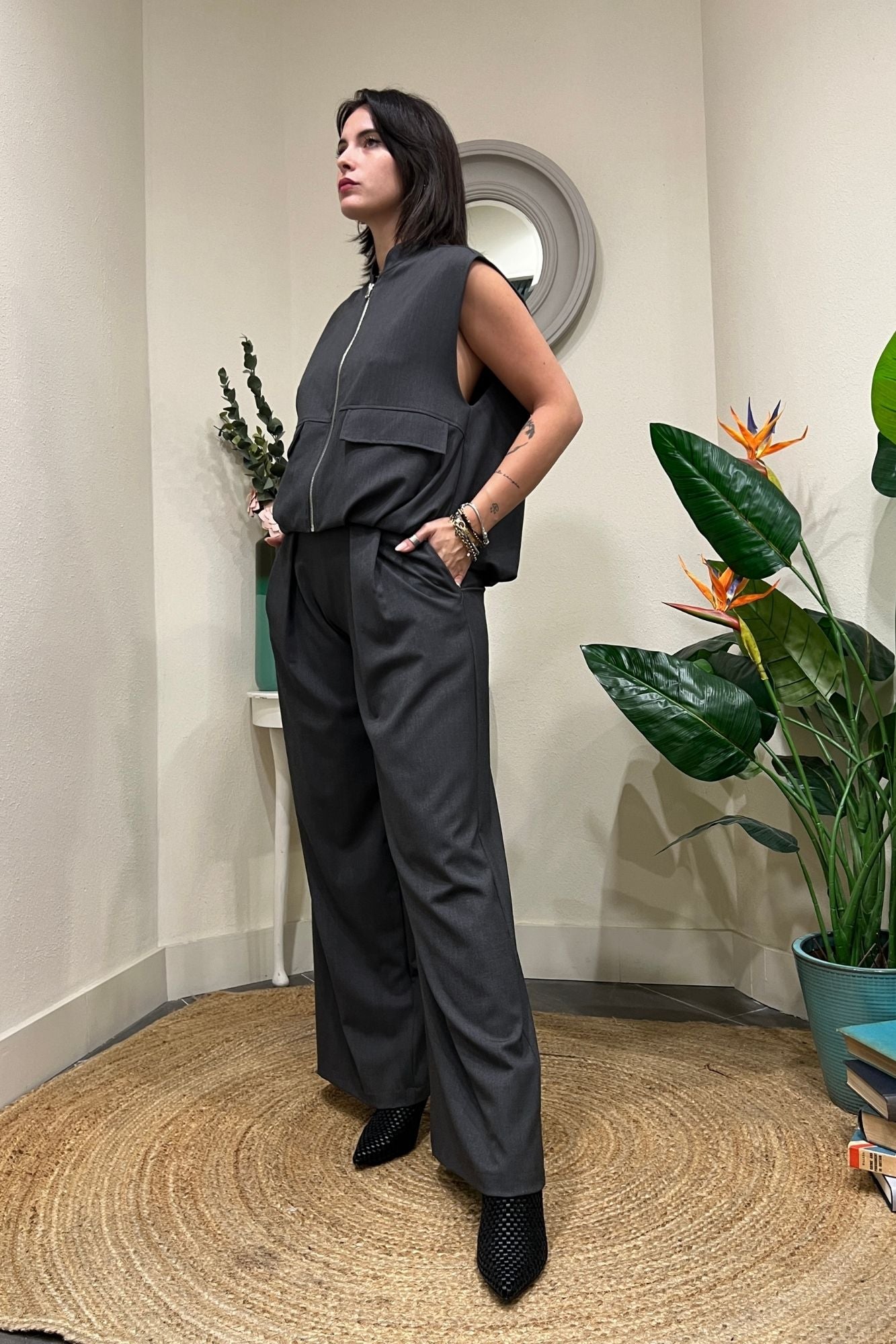 DIXIE Gilet con zip Dixie Antracite