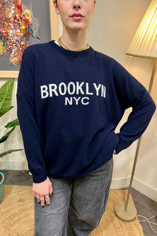 DIXIE Maglione Scritta Dixie Blu