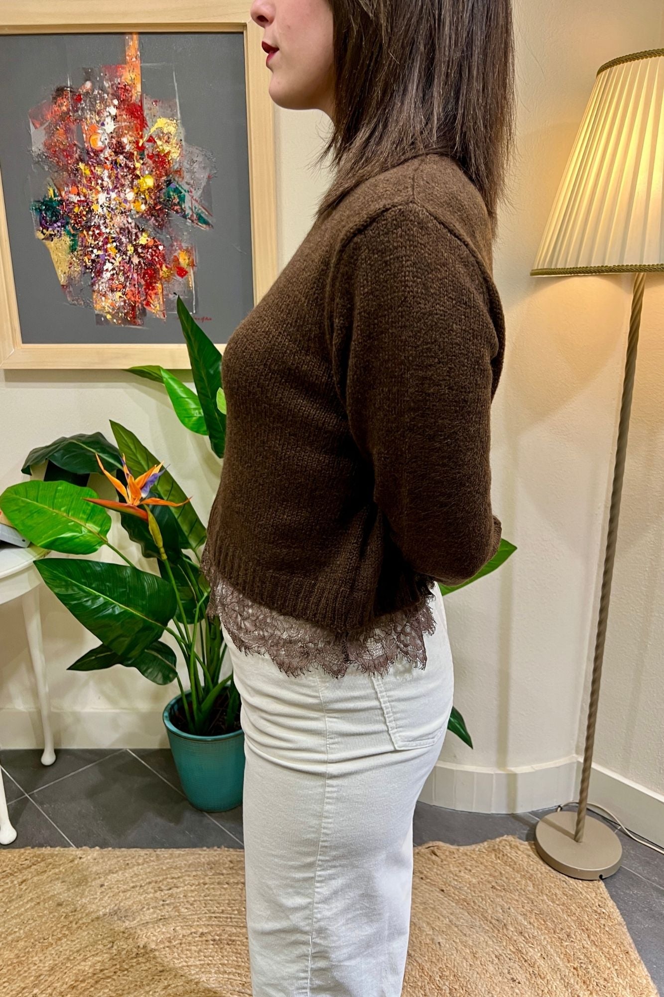 DIXIE Maglione con pizzo Dixie Moro