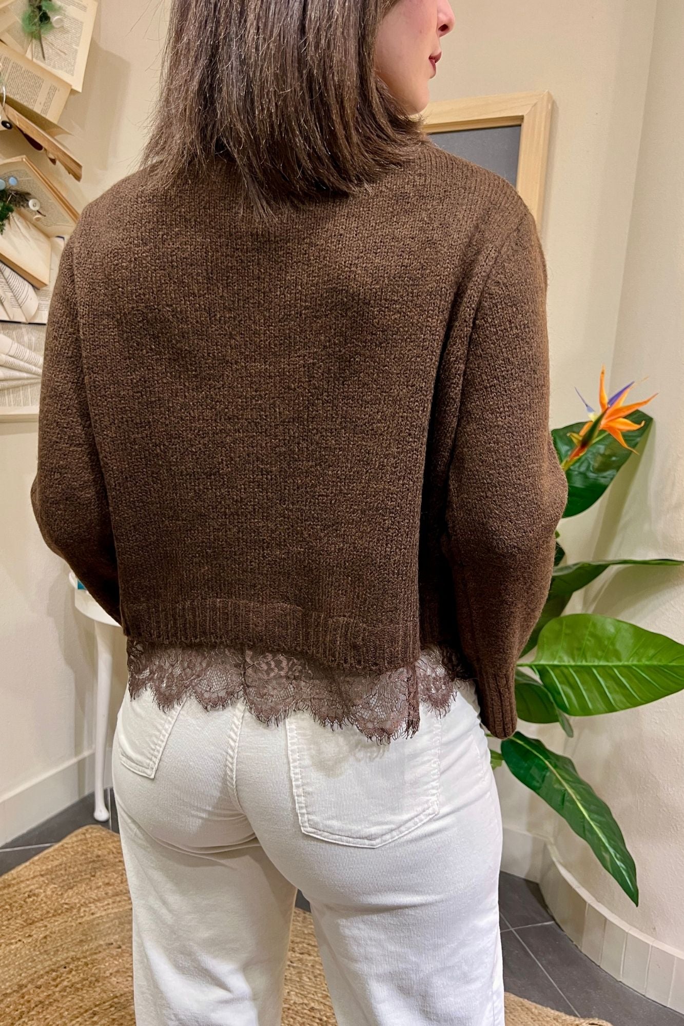 DIXIE Maglione con pizzo Dixie Moro