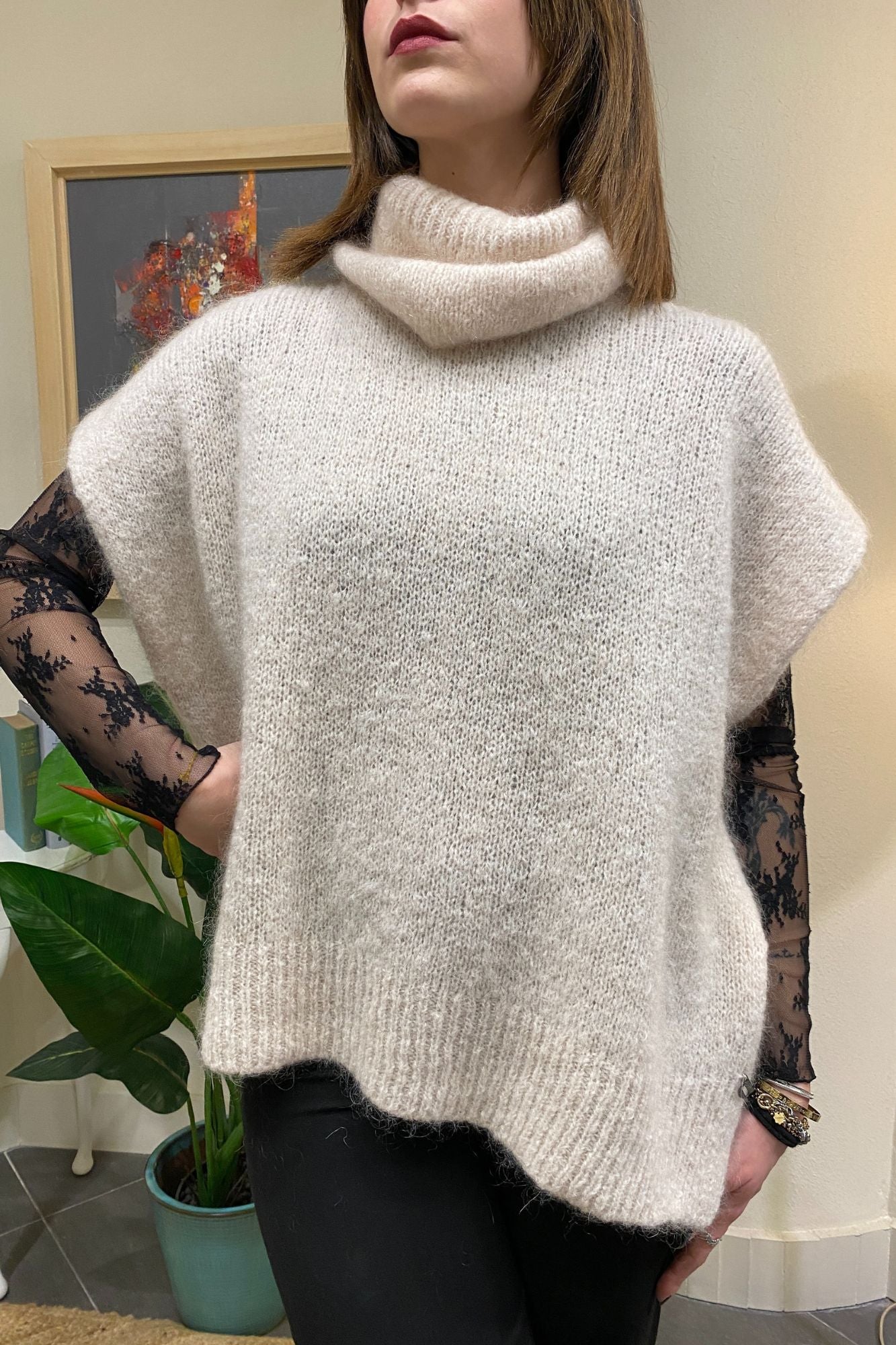 DIXIE Maglione misto mohair Dixie Burro