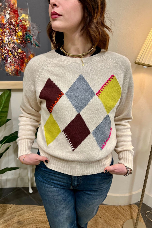 DIXIE Maglioncino rombi Dixie Avorio