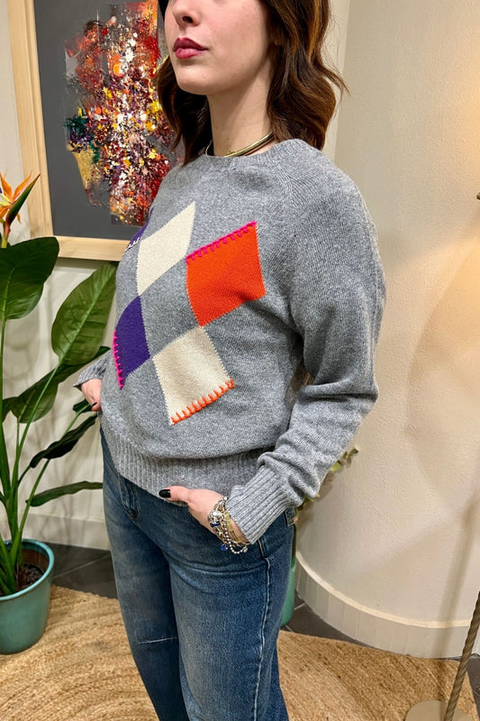 DIXIE Maglioncino rombi Dixie Grigio