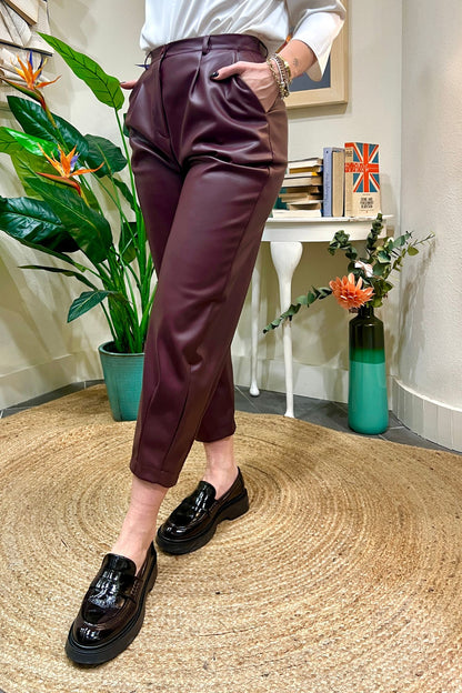 DIXIE Pantalone ecopelle Dixie Bordeau