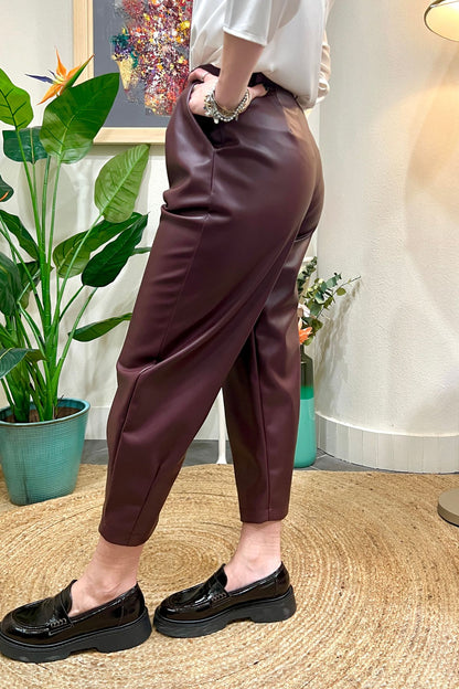 DIXIE Pantalone ecopelle Dixie Bordeau