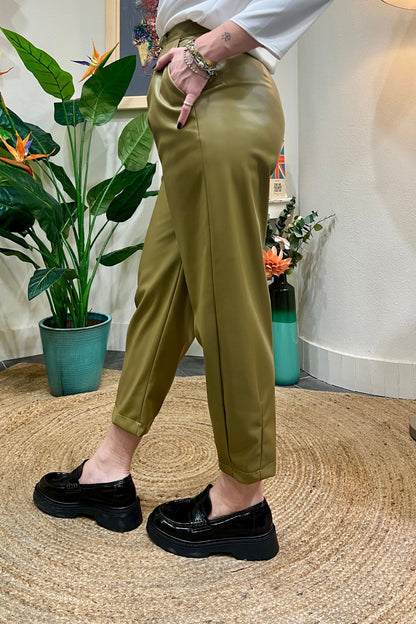 DIXIE Pantalone ecopelle Dixie Olio