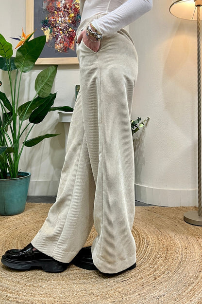 DIXIE Pantalone di velluto a coste Dixie Gesso