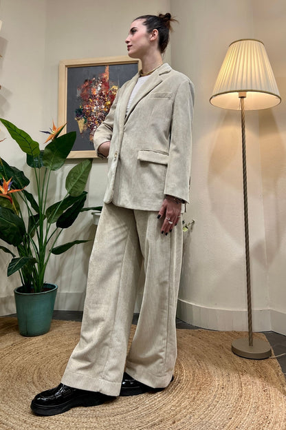 DIXIE Pantalone di velluto a coste Dixie Gesso