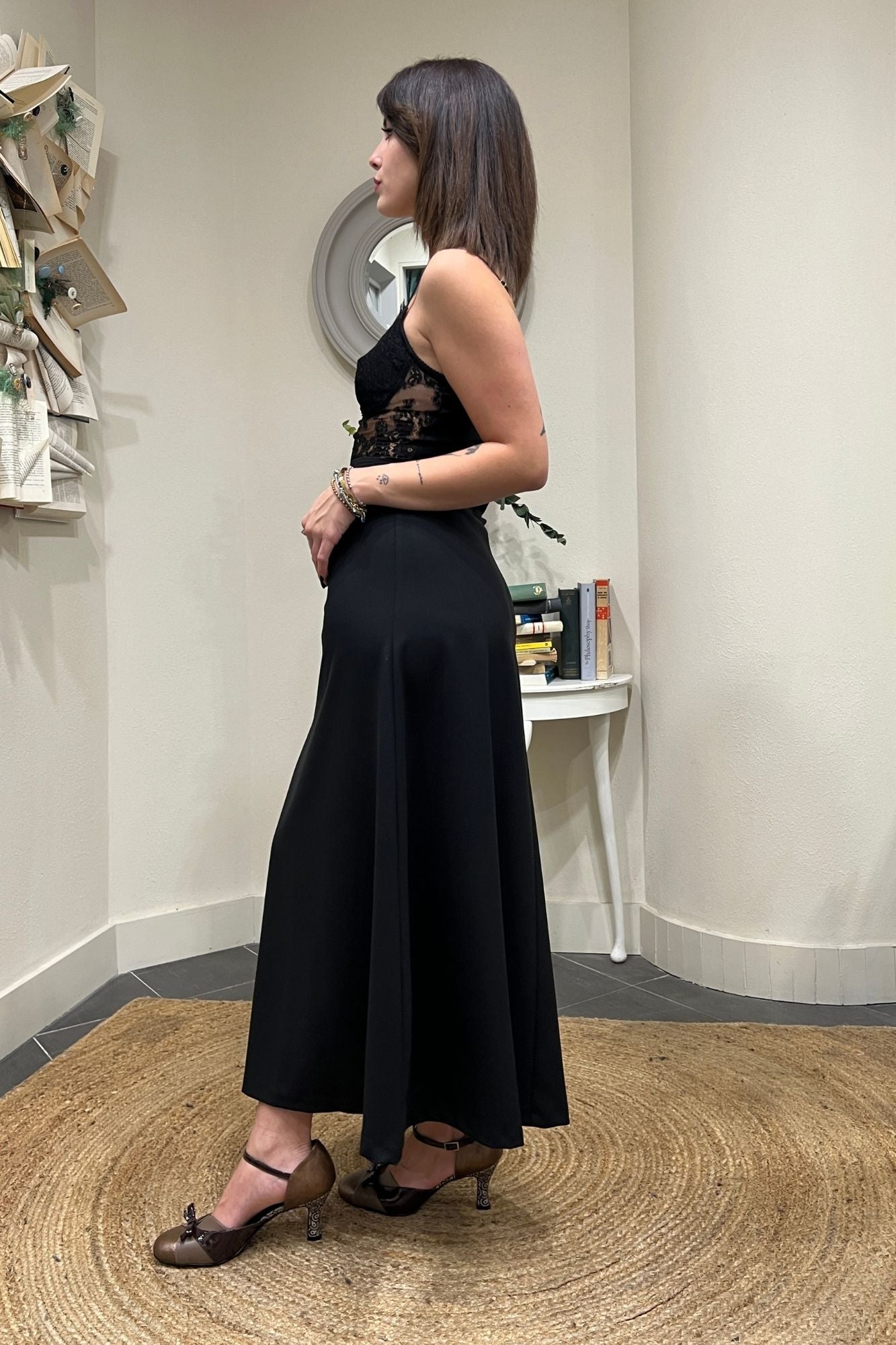 IMPERIAL Abito satin e pizzo Imperial Nero