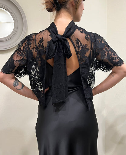 IMPERIAL Abito con kappa di pizzo Imperial Nero Nero