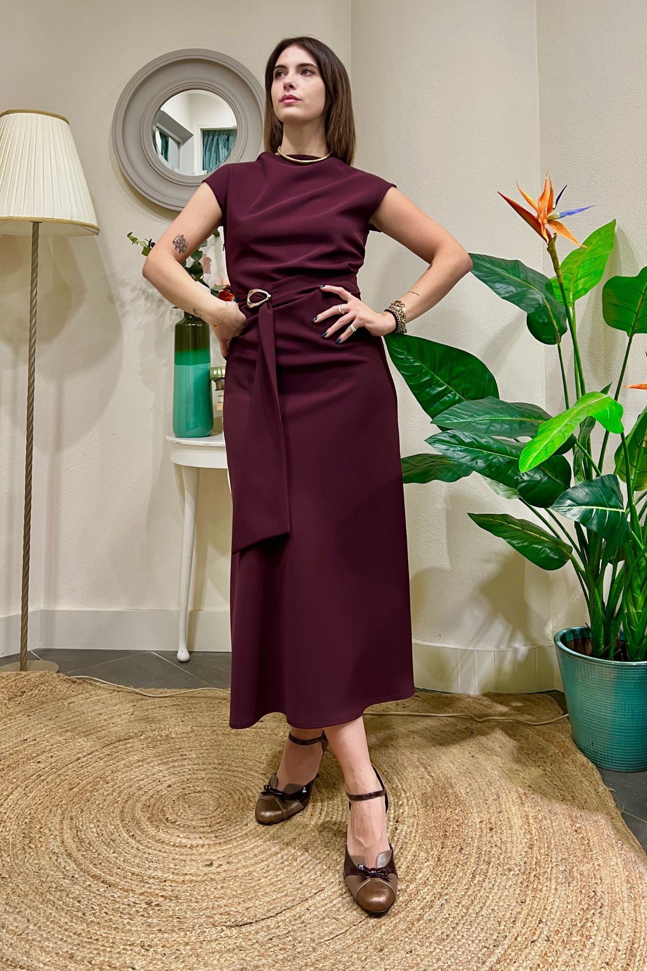 Abito con drappeggio Vino Imperial