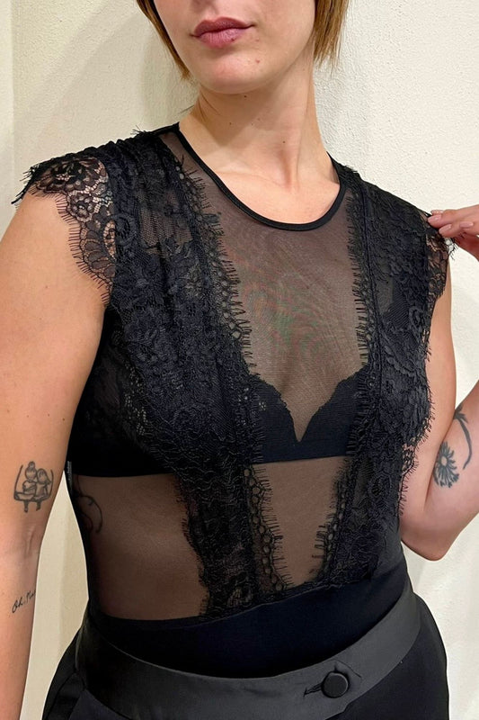 Body in pizzo Imperial Nero