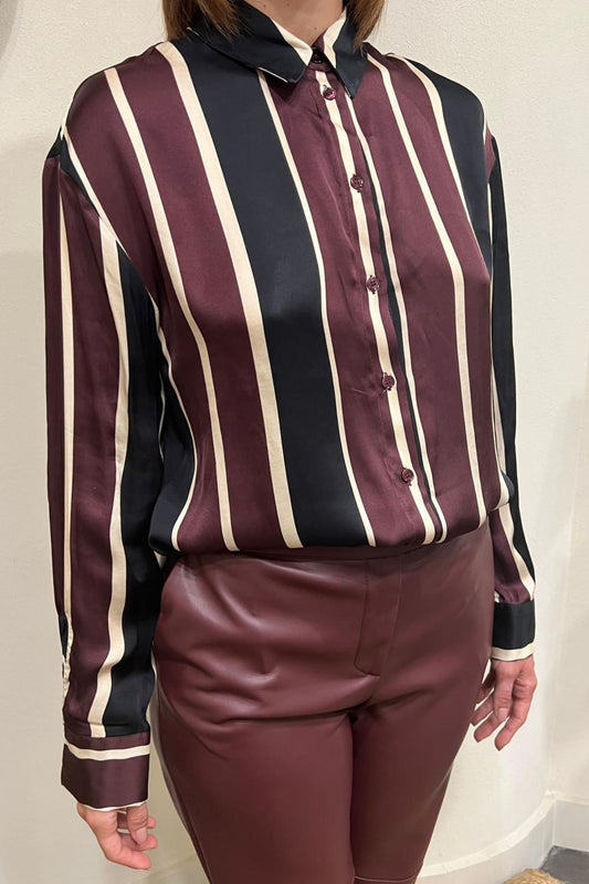 IMPERIAL Camicia rigata in viscosa Imperial Borgogna