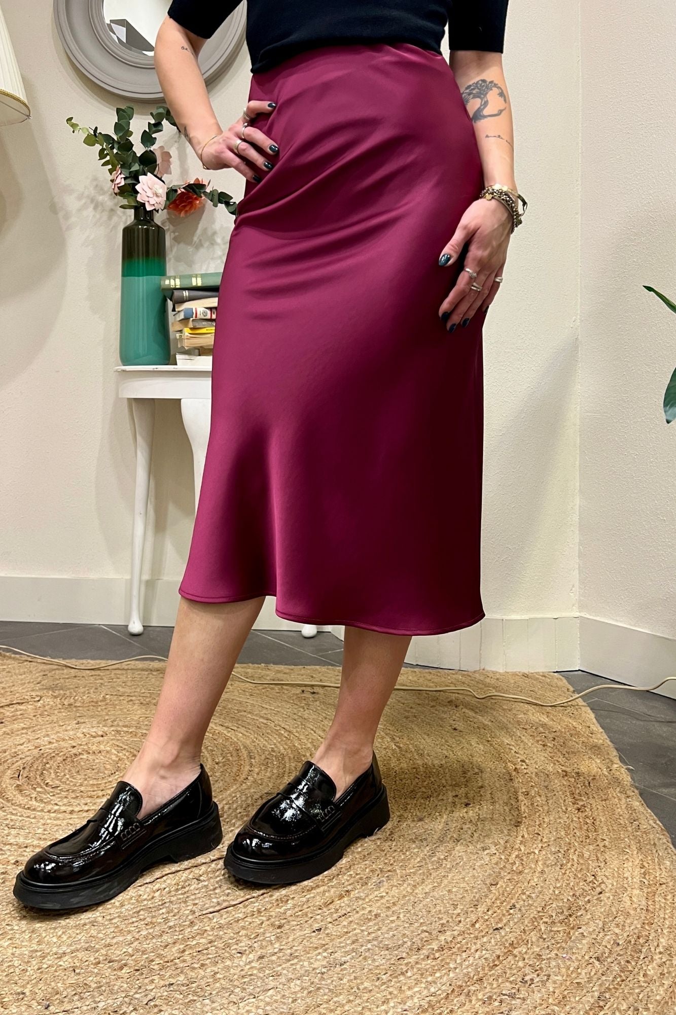 IMPERIAL Gonna 3/4 in satin Imperial Magenta