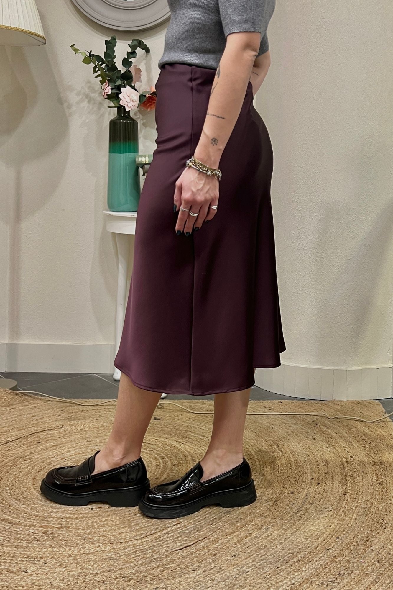 Gonna 3/4 in satin Imperial